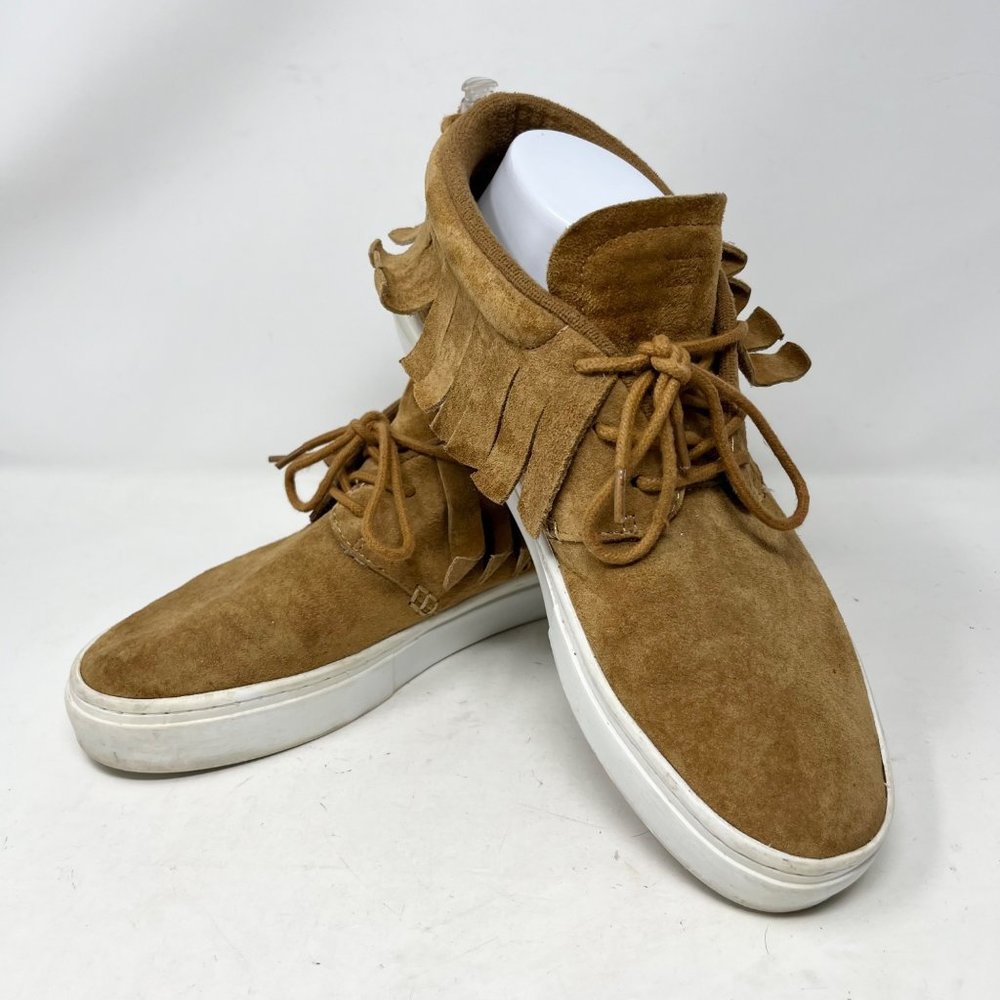 Clear Weather 101 One o one Leather Fringe‎ Moccasin Lace Up Sz 9 Men / 10.5 Wms